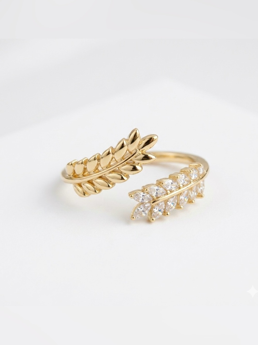 14K Gold Plated Spike Adjustable Ring Water Resistant Jewelry Dainty Minimalist